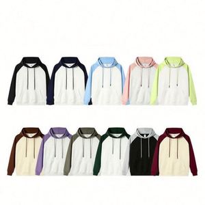 H5397 Vente en gros sur mesure 12 3XL 360 grammes Sweat-shirts à manches raglan contrastées pour femmes et hommes - Product Image 2