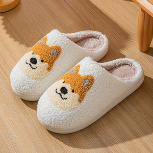Nouvelles pantoufles tendance en coton moelleux et chaud, pantoufles <span class=keywords><strong>chien</strong></span> marron, cadeaux créatifs pour femmes, hommes, petite amie - Product Image 3