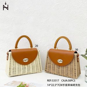 Borsa a mano rigida in paglia intrecciata BOLSOS 14x22.5x7cm Borsa estiva da donna - Product Image 3