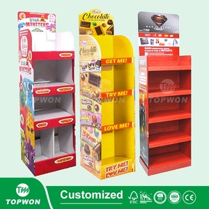 Estantes de exhibición de cartón para tiendas minoristas de supermercado personalizados, estante de exhibición de <span class=keywords><strong>4</strong></span> niveles, soporte de exhibición de suelo de cartón - Product Image 4