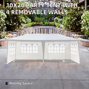 Carpa para Eventos de 10' x 20' con Estructura de Acero con Recubrimiento en Polvo - Gazebo con 4 Paredes Laterales Removibles para Bodas - Product Image 2