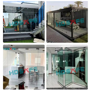 Puerta de estilo apilable deslizante Exterior, cortina de vidrio para exteriores, Partición de pared, puerta de acordeón, tobogán de aluminio para Patio, puerta exterior plegable - Product Image 6