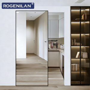ROGENILAN Portes coulissantes en aluminium et verre personnalisées pour l'intérieur, sans rail, portes fantômes pour chambre à coucher - Product Image 6