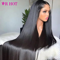Perruque sans colle en cheveux humains bruts vietnamiens avec frontal en dentelle pour femmes noires, emballage personnalisé pour perruques, vente en gros