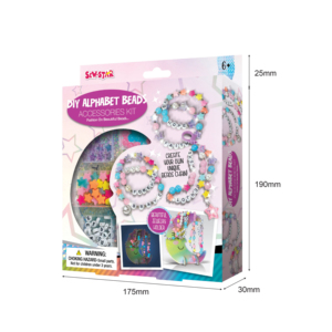 Dikmek-yıldız ayışığı alfabe boncuk DIY kiti-ay takılar ile 200 + boncuk, yıldızlı gece takı yapımı hediye çocuklar için - Product Image 1