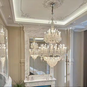 Zeal Lighting, luces colgantes, escalera de hotel, diseño de vidrio grande, villa, techo led, candelabro de cristal moderno - Product Image 2