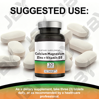 Complément alimentaire JBY OEM Calcium Magnésium Zinc Vitamine D3 pour adultes, comprimés de calcium, magnésium et zinc