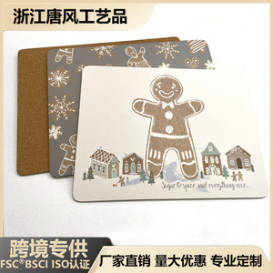Mantel de Corcho Rectangular Zhejiang Tangfeng Craft, Mantel Individual de MDF con Aislamiento Térmico, Diseño Navideño, Patrón Personalizado TW6523 - Product Image 5