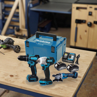 Ensemble de perceuse sans fil OEM personnalisable 4 pièces, batterie 20V 2.0Ah, clé à chocs, meuleuse d'angle, marteau électrique, bricolage