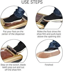 עמיד נגד החלקה היגייני מכונת כיסוי נעליים אוטומטית פלסטיק אלומיניום ציוד ניקוי ביתי אביזרים ספורט יעיל - Product Image 4
