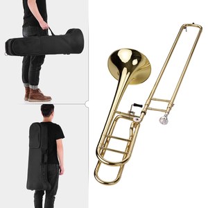 Trombone a Tiro Tenore in Si Bemolle/Fa di Livello Intermedio Aggiornato con Bocchino Custodia Guanti e Panno per la Pulizia - Product Image 2