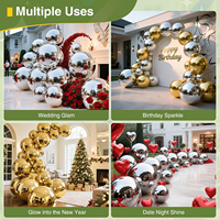 Ensemble de boules miroir gonflables dorées, décorations de mariage, décorations de Noël, publicité pour robes de mariée, ballons gonflables brillants de grande taille