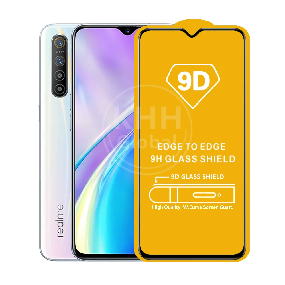 HTO 10D 9H Anti glare BIG curved tempered glass full cover Mobile phone screen protector For OPPO realme X2 pro