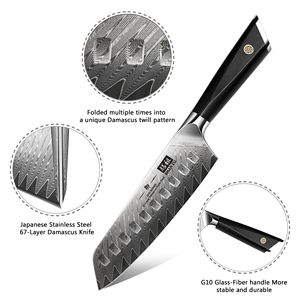 <span class=keywords><strong>Couteau</strong></span> de cuisine <span class=keywords><strong>SHAN</strong></span> <span class=keywords><strong>ZU</strong></span>, <span class=keywords><strong>couteau</strong></span> professionnel en acier Damas VG-10, lame japonaise, 8 pouces, super tranchant, <span class=keywords><strong>couteau</strong></span> Santoku - Product Image 2