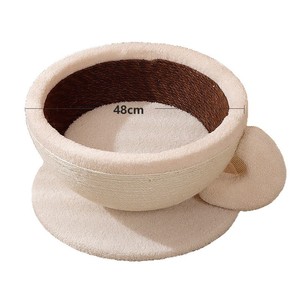 Cat bed, coffee cup, sisal cat scratching <b>post</b>, wear-resistant and lint-free pet bed, cat scratching basin, suitable for all - Product Image 3
