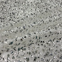 Brillant pas cher blingbling maille tulle dentelle brodé cristal grand sequin tissu pour mariage robe de danse S-11771