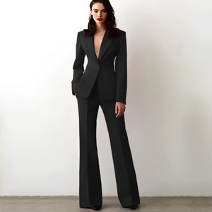 Completo da <span class=keywords><strong>Donna</strong></span> 2 Pezzi Rosso Monopetto Slim per Matrimonio, Lavoro, Ufficio, Uso Quotidiano, Casual, Set Blazer e <span class=keywords><strong>Pantaloni</strong></span> - Product Image 2