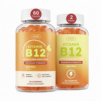 Gummies de Vitamine B12 pour Adultes – Énergie Cellulaire, Métabolisme, Soutien Nerveux – Framboise & Fruit de la Passion – Marque Privée OEM – 60 Unités