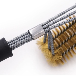 Brass Grill Brush 3-in-1 BBQ Grill Brush with Stainless Steel Scraper for Outdoor <b>Gas</b> Charcoal Grill - Product Image 3