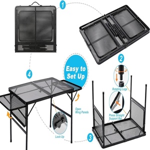 <span class=keywords><strong>Mesa</strong></span> <span class=keywords><strong>Plegable</strong></span> Portátil <span class=keywords><strong>con</strong></span> Asa de Transporte y Altura Ajustable para Campamento y Picnic al Aire Libre <span class=keywords><strong>con</strong></span> <span class=keywords><strong>Alas</strong></span> Extensibles - Product Image 5