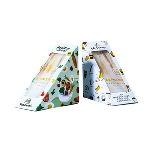 Caja <span class=keywords><strong>para</strong></span> llevar sándwich de <span class=keywords><strong>papel</strong></span> Kraft portátil impermeable Recubrimiento UV y laminación mate a prueba de aceite con forro de esponja - Product Image 6