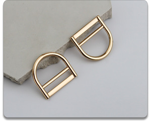 Boucle en D en alliage de zinc, accessoires pour sacs, quincaillerie plate de qualité supérieure, pièces de rechange pour sacs à main et ceintures - Product Image 2