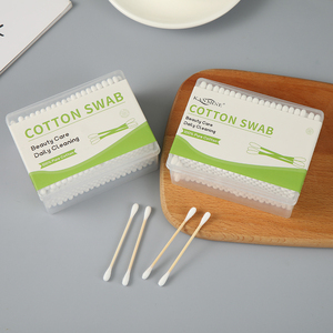 Bán Buôn Chất Lượng Cao Q Lời Khuyên Sinh Thái Thân Thiện Tự Nhiên Phân Hủy Sinh Học Qtips Đôi Đầu 200 Pcs Làm Sạch Bông Tăm Bông - Product Image 3