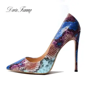 Wholesale Factory direct Sale Latest Snake print design Ladies Nigerian shoes and bag set women for party