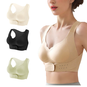 Soutien-gorge sans couture à fermeture avant sans armatures, push-up, correcteur de posture, gaine amincissante, débardeur sans manches, gaine de dos pour femme - Product Image 1