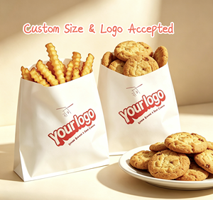 Sacchetti di Carta Bianchi Personalizzati, Buste Piatte Aperte in Carta Riciclata Antigrasso per Biscotti, Croissant, <span class=keywords><strong>Mini</strong></span> Pasticcini e Confezionamento Alimentare - Product Image 6
