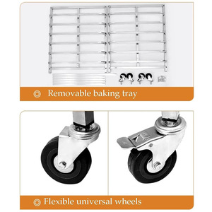 Étagères à pain <span class=keywords><strong>de</strong></span> qualité supérieure à vendre, chariot à pain en acier inoxydable à roulettes <span class=keywords><strong>pour</strong></span> restaurant, <span class=keywords><strong>transport</strong></span> <span class=keywords><strong>de</strong></span> plats <span class=keywords><strong>de</strong></span> boulangerie professionnels - Product Image 6