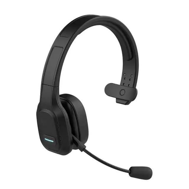 New Design Headband Mono Wireless Trucker Headset Active Noise Cancellation IPX2 Waterproof for 5.0 Ear-Clip for