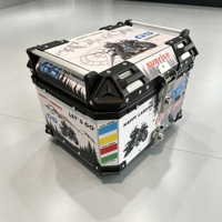 Boîte de rangement pour moto en alliage d'aluminium, étanche, 45L, avec système de verrouillage sécurisé, montage universel à l'arrière, pour les voyages en plein air