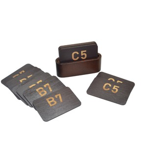 <b>Bamboo</b> <b>Table</b> Number Cards Rectangle Laser Engraved Durable For Restaurant Private Rooms - Product Image 5