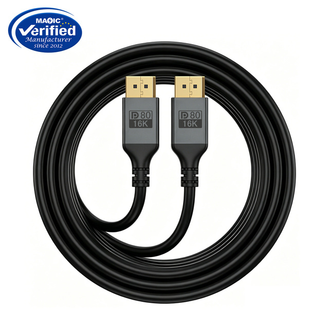 16K for 2.1 DP80 80Gbps High Speed Bi-Directional DP to DP Male-Male Cable for PC Graphics Card and Monitor