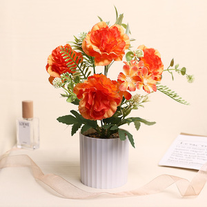 Bonsaï de rose artificielle Jinhe 7,5x7,5x26 cm, fleurs en soie et plastique pour décorations de maison et de mariage - Product Image 3