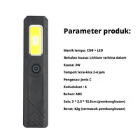 Mini Linterna LED COB Portátil EDC, Recargable por USB-C, Magnética, con Clip Trasero, 6 Modos, para Aventuras al Aire Libre