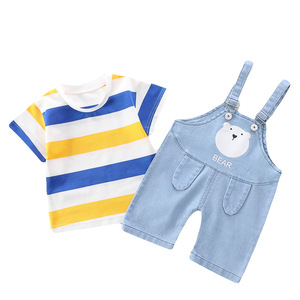 Ensemble de survêtement pour enfants, ensembles de vêtements pour garçons comprenant un t-shirt blanc et un pantalon noir - Product Image 6