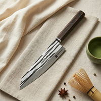Ensemble de couteaux de cuisine de style japonais 5 pièces, acier à haute teneur en carbone 50Cr15MoV, couteaux de chef professionnels avec manche en ébène octogonal