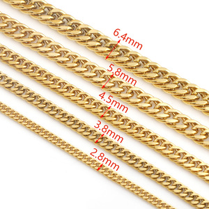 Collar de Cadena Cubana de Acero Dorado para Hombre, Chapado en Oro de 18k, Joyería de Moda, Accesorio de Regalo - Product Image 3
