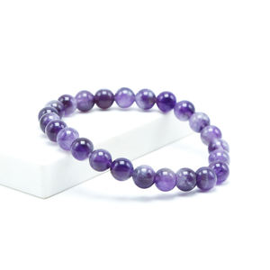 Perles de pierres précieuses naturelles 8mm Améthyste Bracelet de perles de pierre naturelle pour femmes Bijoux prêts à expédier - Product Image 3
