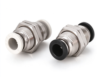Raccord pneumatique à emboîtement rapide ZhaoLian série PM pour panneau, connecteur rapide pour tubes PU PA (laiton nickelé POM)