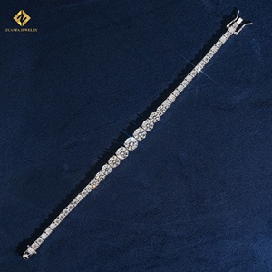 ZUANFA JEWELRY Tennis <b>Bracelet</b> 925 <b>Silver</b> Rhodium Plated Round Brilliant Cut Moissanite Women's Classic Gradual <b>Bracelets</b> - Product Image 6