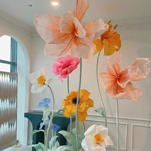 <span class=keywords><strong>Fleurs</strong></span> <span class=keywords><strong>Géantes</strong></span> Artificielles Ensemble Autoportant Décorations de Scène pour Mariage Fête Événement Matériau Organza et Papier Fait Main - Product Image 5