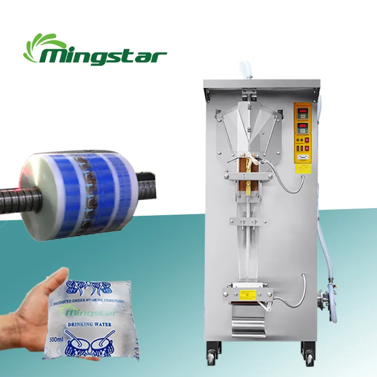 2021 Mingstar Kleinschalige Automatische Verticale Vloeibare Zakje Water Zakje Plastic Zak Vullen Afdichting Verpakkingsmachine