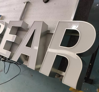 Letra de canal LED de alta calidad, Letra de canal iluminada con cara con tapa embellecedora, letrero de Metal luminoso 3D para tienda