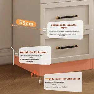 Armoire <span class=keywords><strong>en</strong></span> bois massif de Style crème français MDF <span class=keywords><strong>verre</strong></span> moderne Simple armoire de rangement pour la maison chambre <span class=keywords><strong>petit</strong></span> appartement coiffeuse - Product Image 5