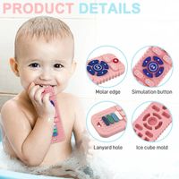 Mainan Gigitan Bayi Silikon Bebas BPA Grosir Pabrik, Dapat Disesuaikan, untuk Bayi Usia 3 Bulan ke Atas
