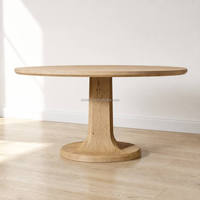 Table à manger ronde en bois de style moderne du milieu du siècle, 60 pouces, meubles de salle à manger, taille personnalisable
