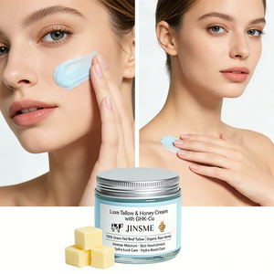 Crème hydratante 50 ml au miel naturel, beurre de graisse de bœuf nourri à l'herbe et huile d'olive, réparatrice, apaisante, anti-inflammatoire pour peaux normales, OEM - Product Image 1